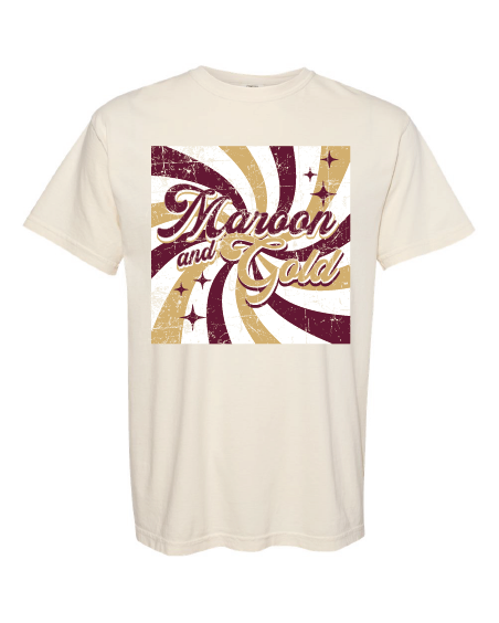 CENTRAL CHARGERS MAROON & GOLD TEE