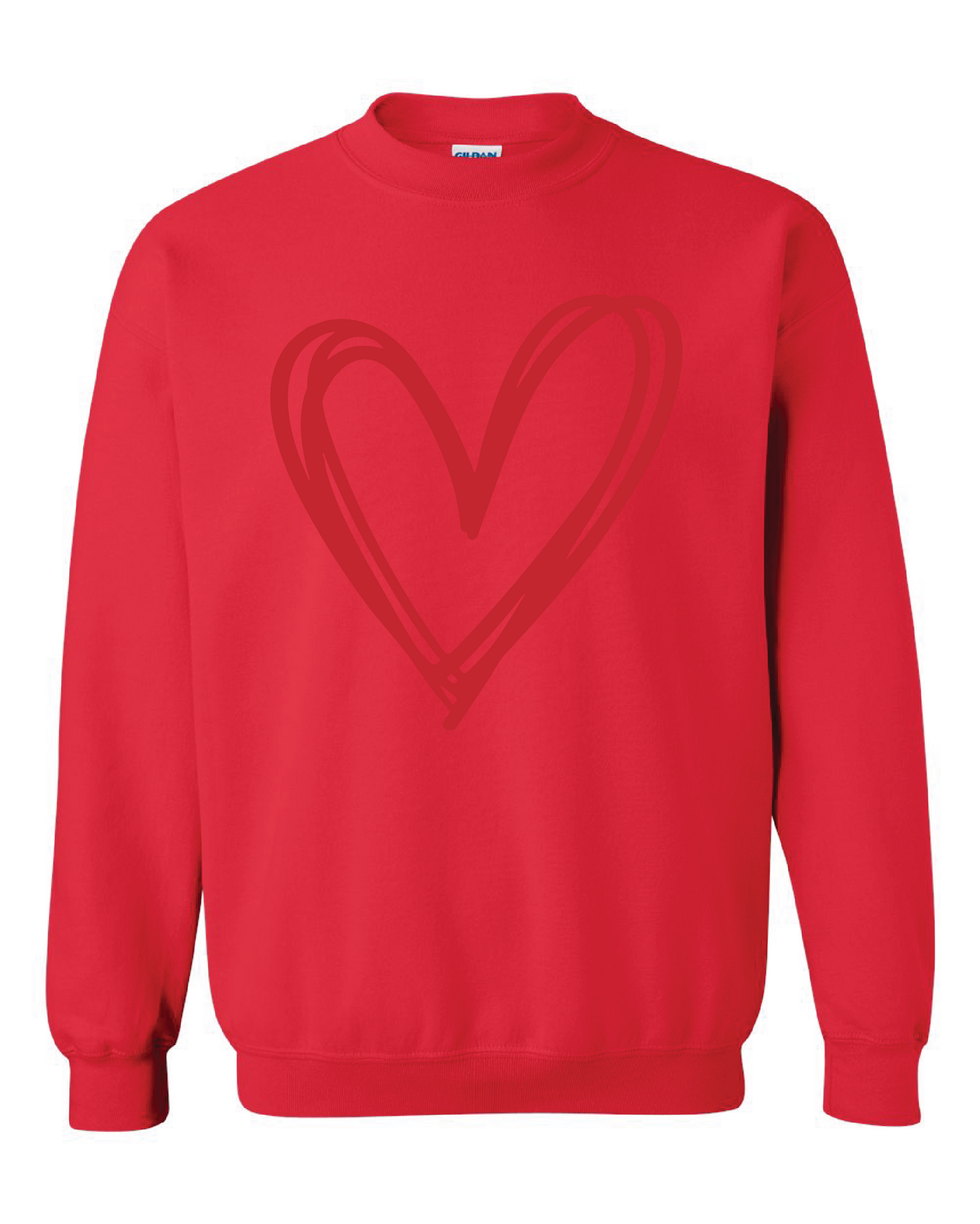 RED PUFF HEART SWEATSHIRT