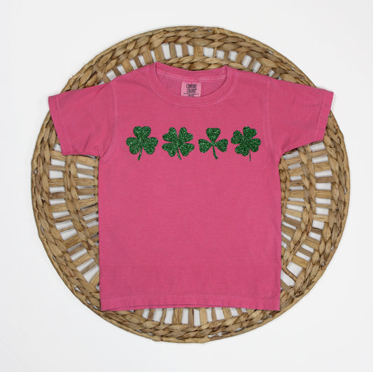 GLITTER SHAMROCKS TEE  - YOUTH & TODDLER